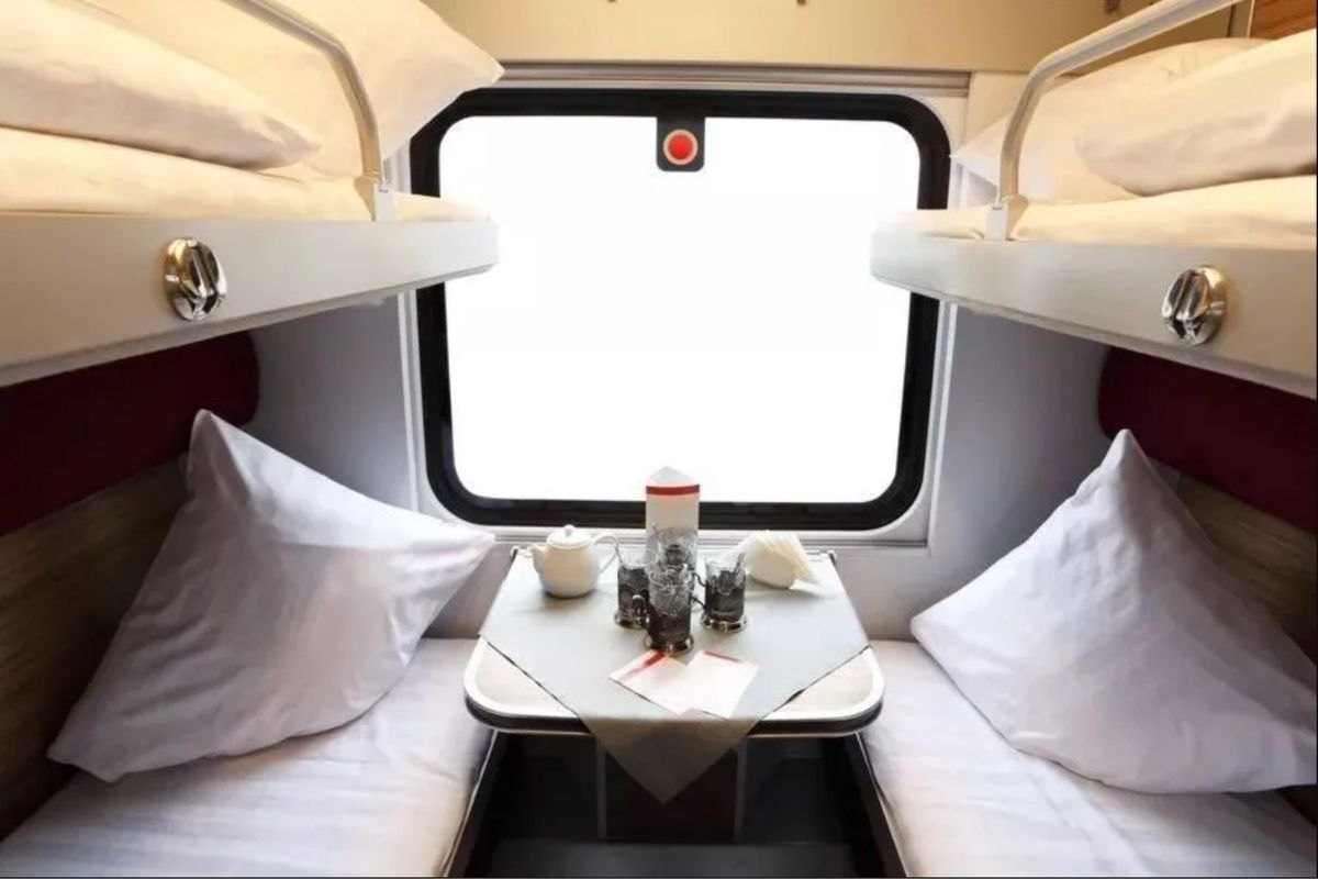 White bedrole Indian railway